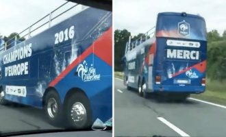 Turpërohet Franca, autobusi i festës kapet nëpër rrugë përpara finales