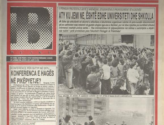 Ballina e gazetës “Bujku” për referendumin e vitit 1991