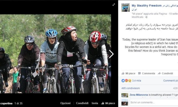 Në Iran gratë nuk mund të hipin mbi biçikleta, është imorale