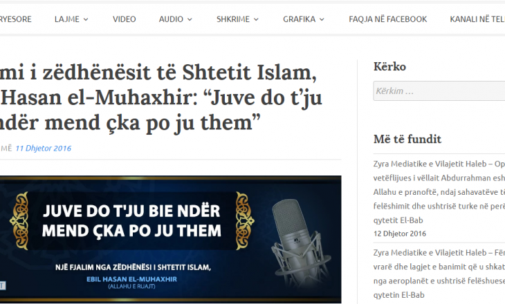 Rikthehet faqja e ISIS-it në gjuhën shqipe