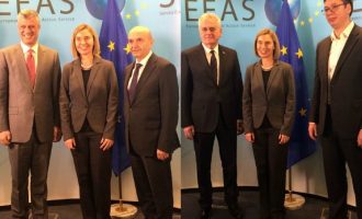 Gati për takimin e nivelit të lartë: Mogherini takon ndaras liderët serb dhe kosovar