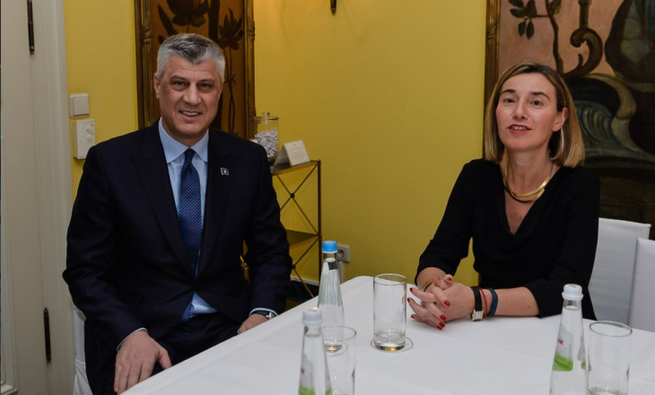 Mogherini i thotë Thaçit që Kosova duhet ta ratifikojë Demarkacionin
