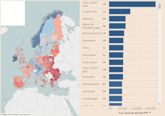 Rajonet më të pasura dhe më të varfra në Evropë