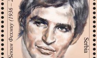 Bekim Fehmiu në pullën postare të Serbisë