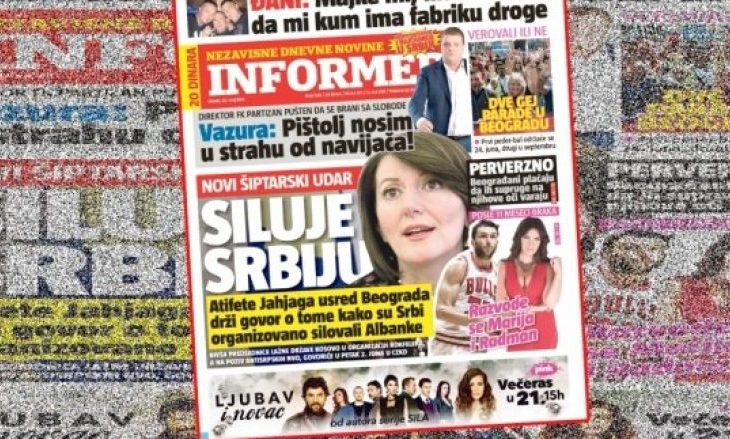 Mediat serbe: ‘Jahjaga përdhunon Serbinë në mes të Beogradit’