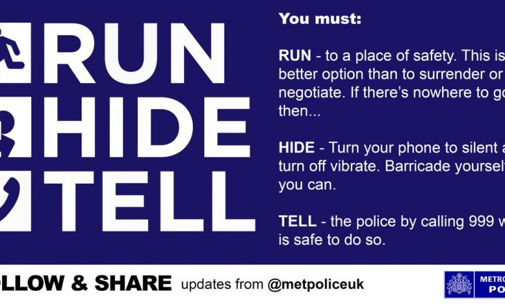Vrapo, Fshehu, Trego – Urdhri i Policisë për qytetarët në Londër