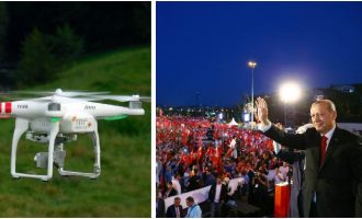Droni që ndërpreu fjalimin e Erdogan