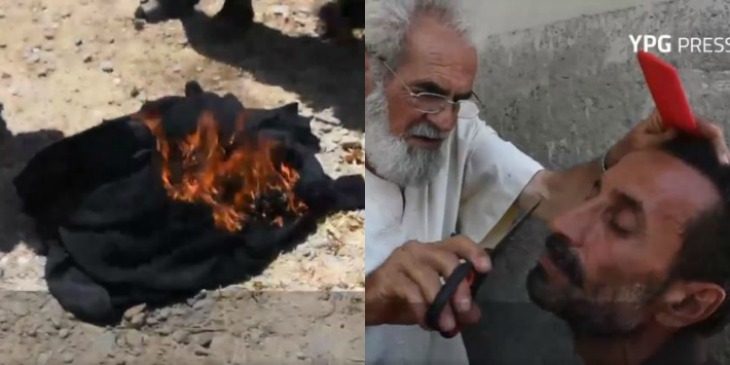 Gratë djegin shamitë dhe burrat rruajnë mjekrën për të festuar largimin e ISIS