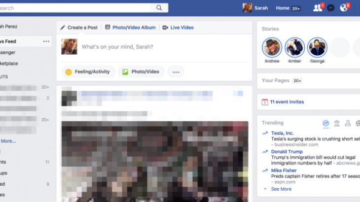 Facebook fillon testimin e historive në desktop
