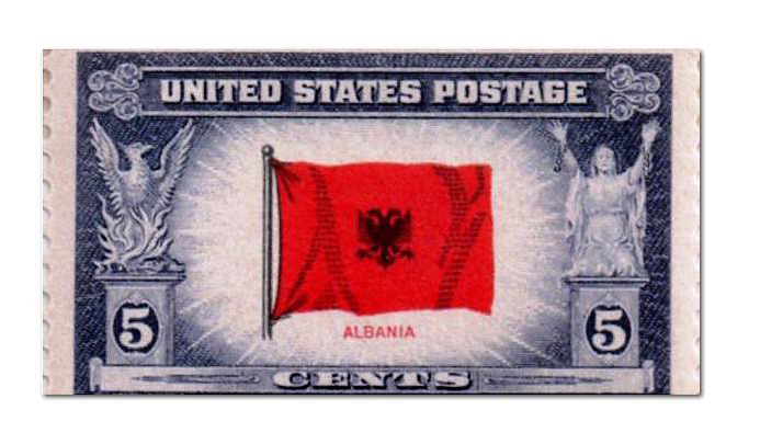 Pulla postare amerikane me flamurin shqiptar