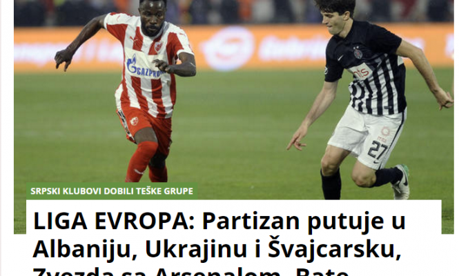 Skënderbeu përballet me Partizanin e Beogradit – si e pritën mediat serbe shortin