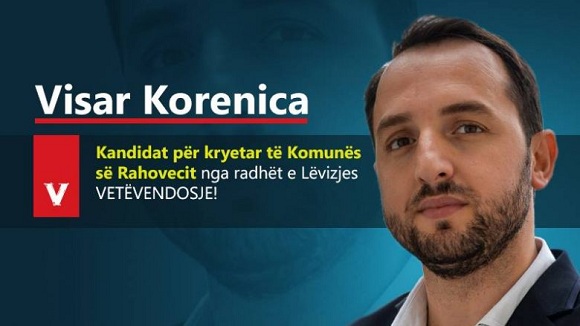 Visar Korenica, kandidat i VV-së për Rahovec