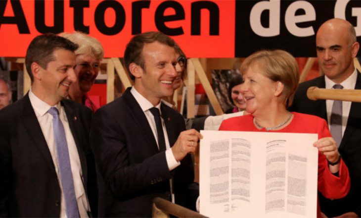 Macron e Merkel bëjnë apel për unitet gjatë panairit në Frankfurt