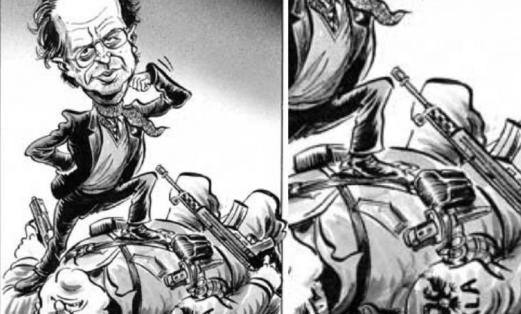 Karikatura e “Economist” ku Rugova shkelë mbi komandatët e UÇK-së