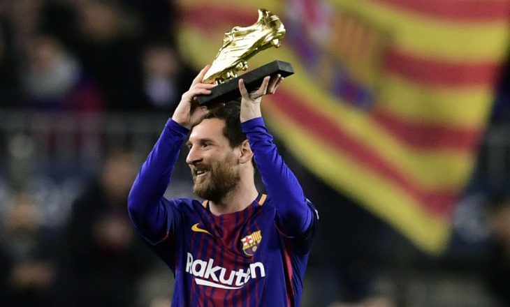 Messi prezantoi Këpucën e Artë në “Camp Nou”