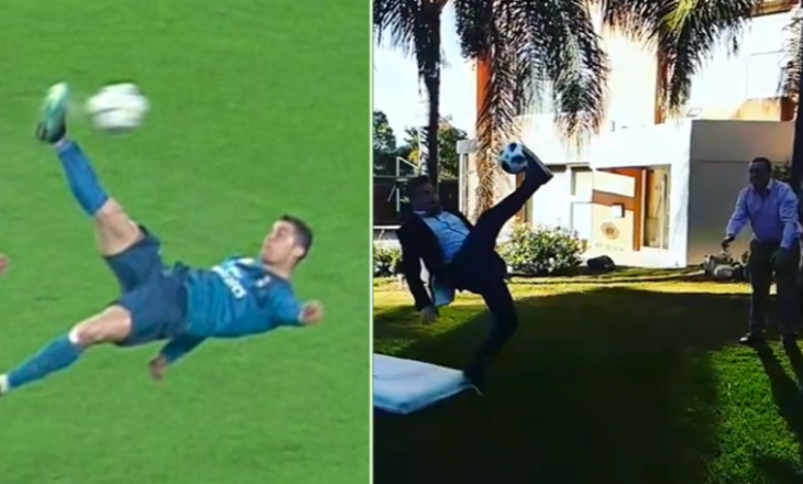 Gazetari mundohet ta imitojë Ronaldon, por thyen këmbën (Video & Foto)