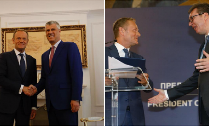 Vuçiqit – “mos hiq dorë nga kërkesat tua”, Thaçit – “krijo unitet” – Kërkesat e Tusk në Prishtinë e Beograd