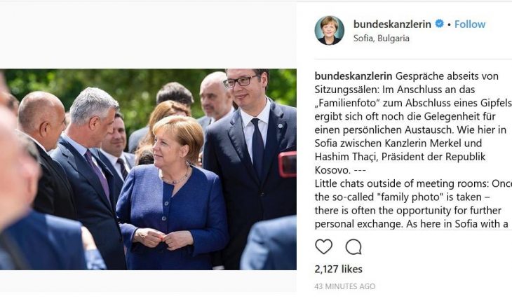 Merkel takon Thaçin dhe Vuçiqin dhe jep një njoftim zyrtar