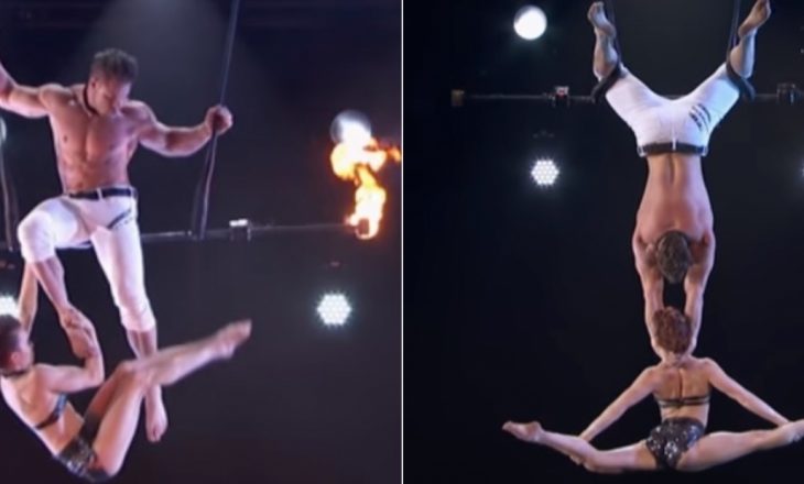 Akrobatit të trapezit i rrëshqet gruaja prej dore gjatë shfaqjes!