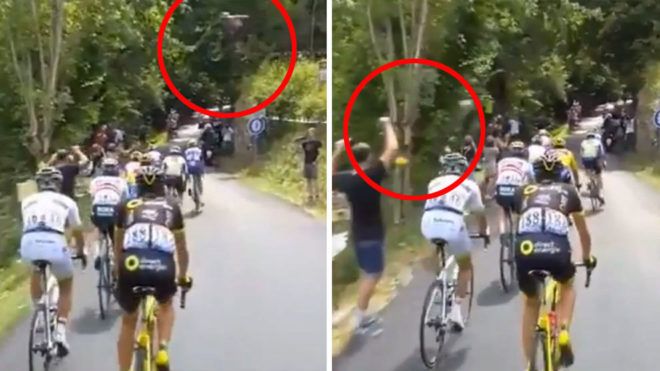 Momenti i frikshëm kur “fluturon” çiklisti në Tour de France [Video]