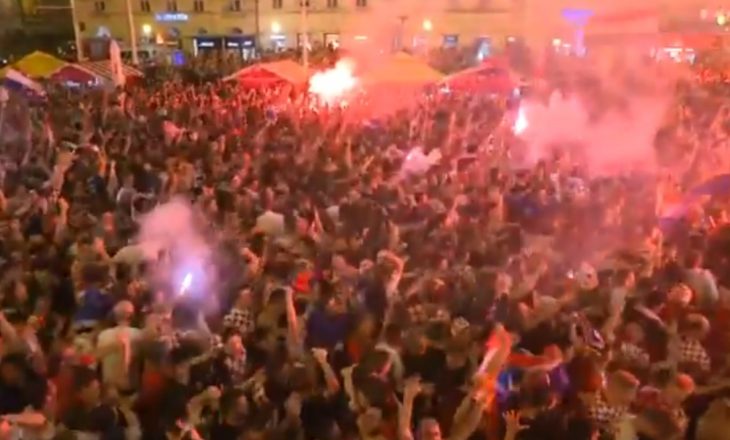 Festa e çmendur e tifozëve të Kroacisë pas kualifikimit në finale të Kupës së Botës (VIDEO)