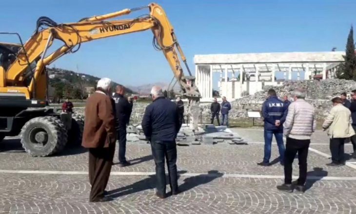Rrënohet bazamenti pa leje për bustin e Skënderbeut