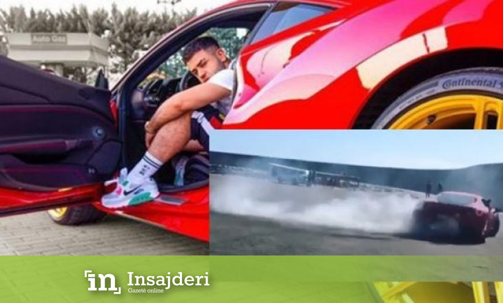 Noizy bënë ‘drift’ me Ferrari
