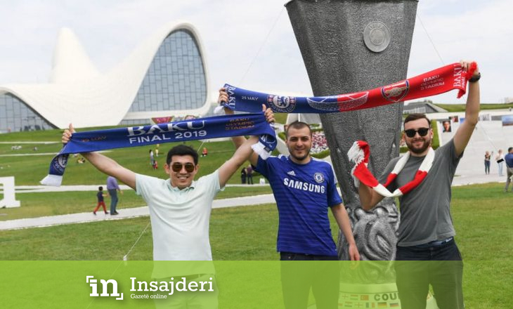Gjithçka gati për finalen e Europa League – kjo është atmosfera në Baku para ndeshjes