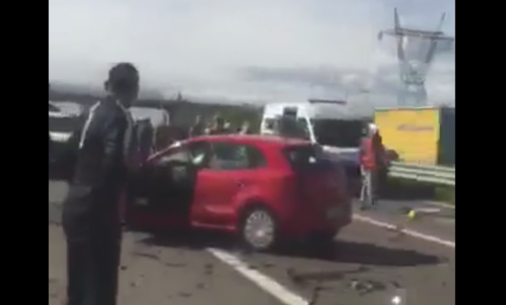 Aksident me të lënduar në autostradën “Arbën Xhaferri” [video]