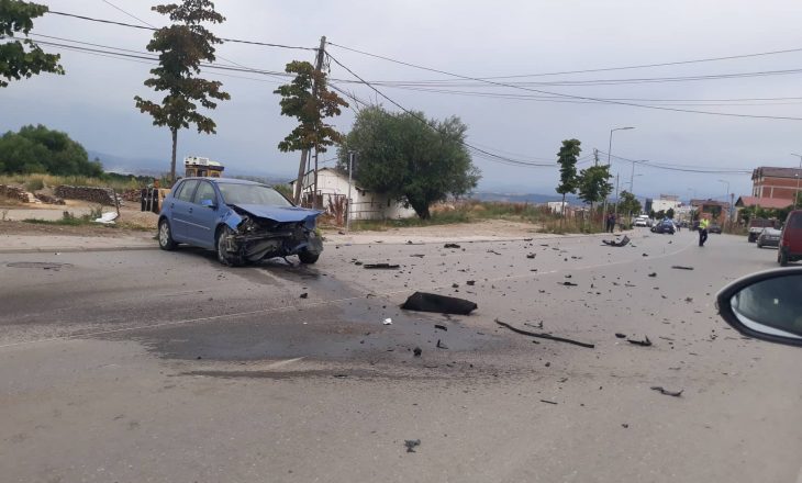 Pamje nga aksidenti në magjistralen Prishtinë-Podujevë