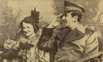 Mbreti Zog dhe mbretëresha Geraldinë në inagurimin e stacionit radiofonik në Tiranë