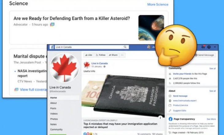 Këto ueb faqe “kanadeze” dhe faqet e Facebook-ut në të vërtetë drejtohen nga jashtë