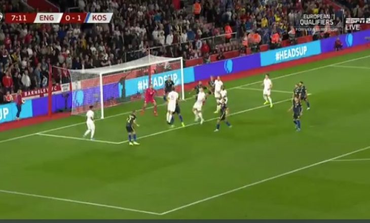 Anglia – Kosova, shënohet goli i dytë (VIDEO)