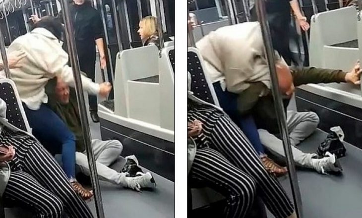 Çifti i dehur rrahen brutalisht në mes veti në autobus