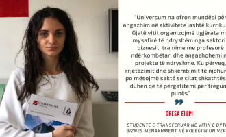 Universum përgatitë studentët për tregun e punës, kjo është arsyeja e transferimit të studimeve në këtë institucion