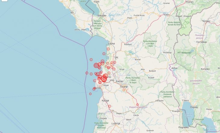 42 lëkundje në 24 orë, harta e tërmeteve që po godasin Shqipërinë