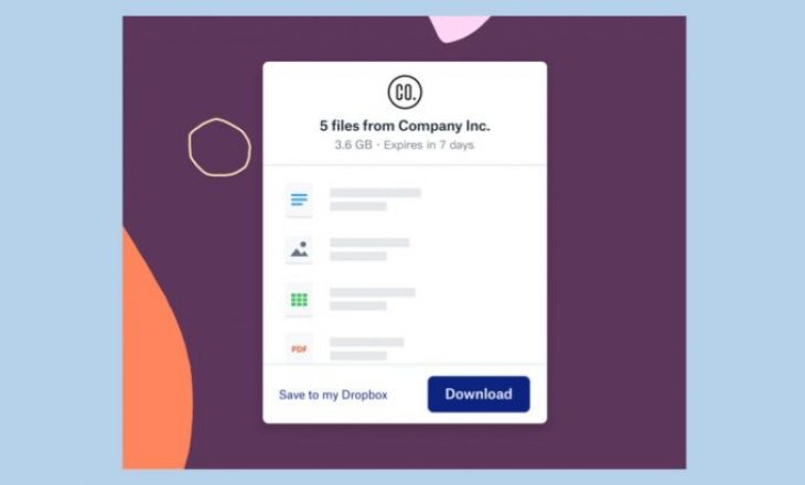 Me Dropbox Transfer mund të transferoni deri në 100GB të dhëna