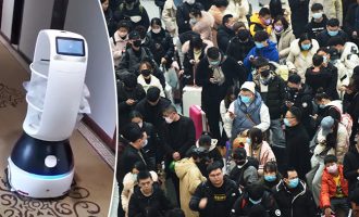 Kina servon ushqimin me anë të një roboti për të prekurit nga koronavirusi