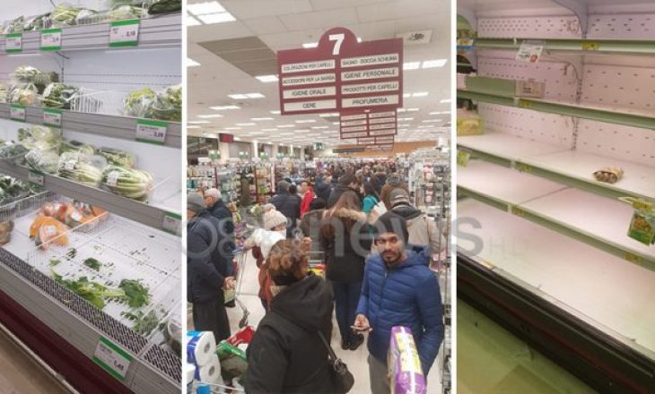 Italia në panik, qytetarët boshatisin raftet e supermarketeve