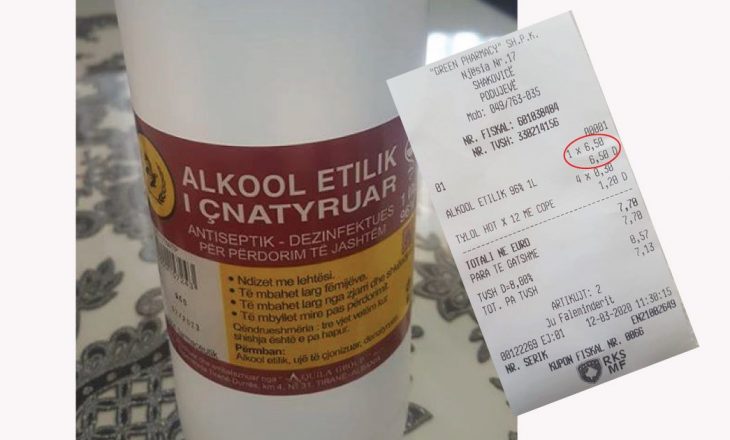 Nga 3.50€ në 6.50 – rritje e dyfishtë e çmimit të dezinfektuesit në Podujevë