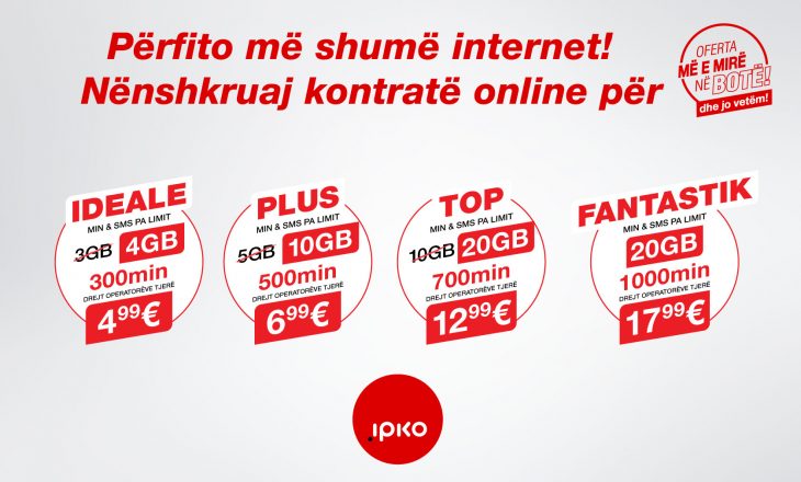 IPKO ofron internet shtesë për përdoruesit që aktivizojnë njërën nga pakot e Ofertës më të Mirë në Botë