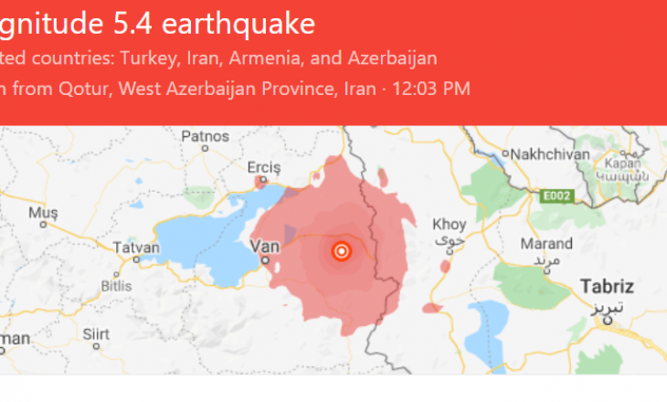 Tërmet i fuqishëm në Turqi