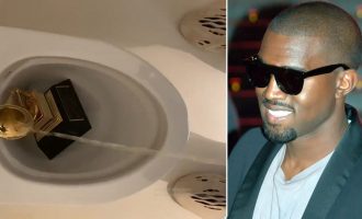 Kanye West xhiron veten duke urinuar në çmimin e tij Grammy