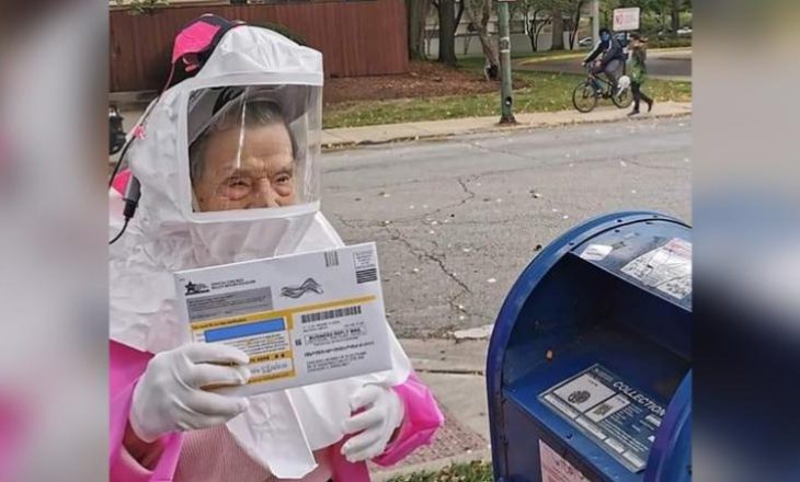 As pandemia globale nuk e ndali dot këtë 102-vjeçare të votojë