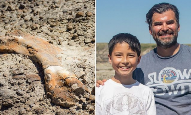 Djali 12 vjeç gjen fosilin e dinosaurit 69 milionë vjet të vjetër gjatë një ecjeje me babain e tij
