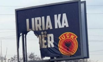 Shkatërrohet baneri “Liria ka emër” në Graçanicë