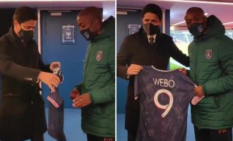 PSG i dhuron fanellë të nënshkruar Webo-s