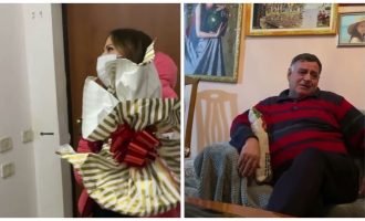 Surpriza që përloti një zotëri që festonte vitin e ri i vetëm – Arbana Osmani publikon videon