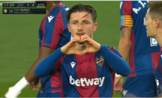 Enis Bardhi shënon gol për Levanten në barazimin ndaj Atletico Madrid