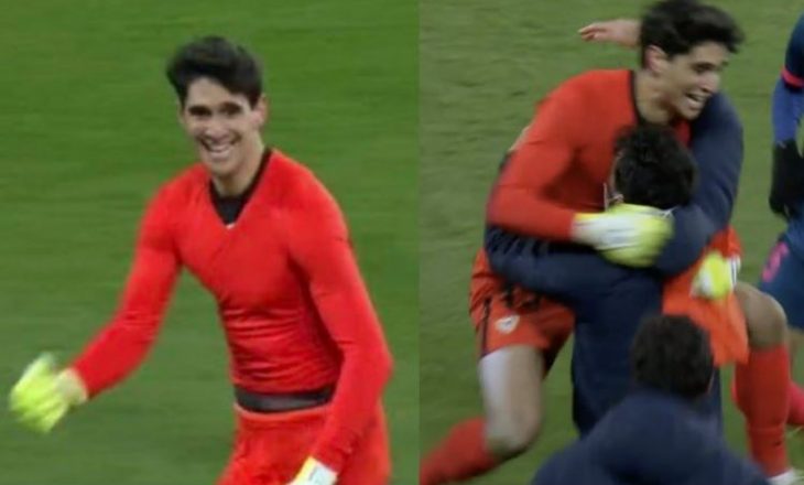 Pas golit të shënuar, portieri i Sevillës nuk dinte si të festonte golin